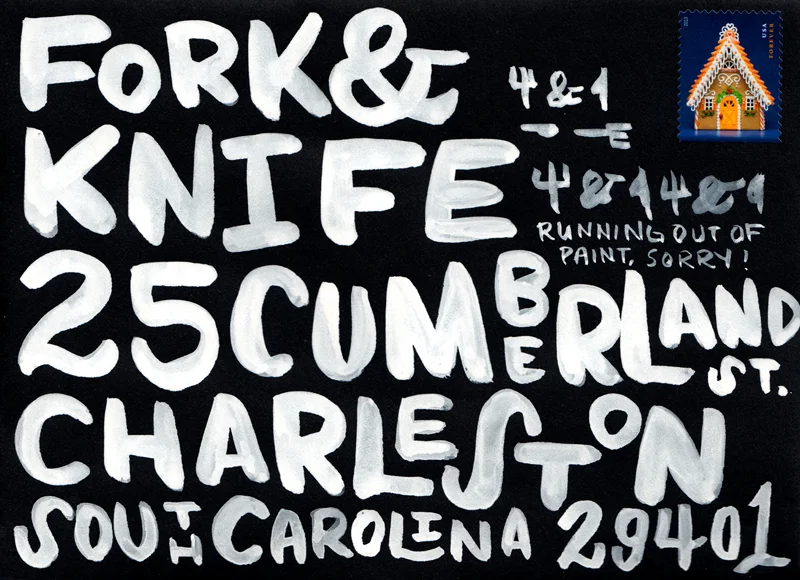 I did this one for my good friends over at Fork & Knife - right as my lovely white gouache was running out! 