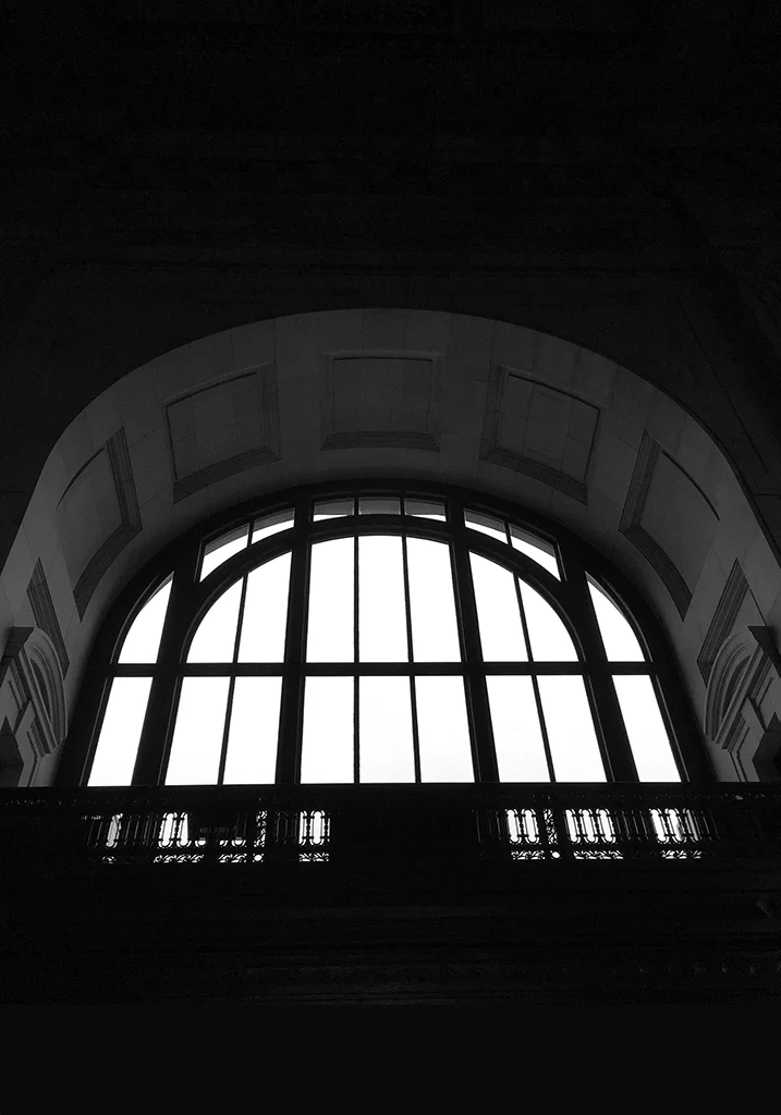 Union Station Window in B&W