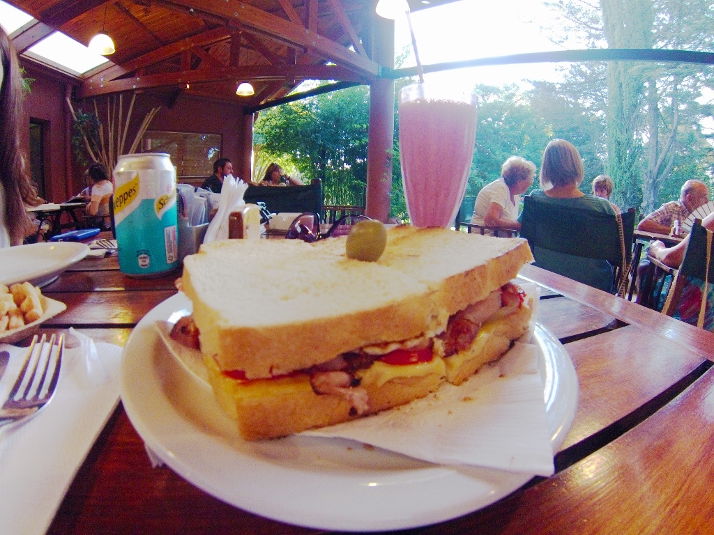 El Bosque menu pick: Sandwich #10: Ham, bacon, egg, cheese, tomatoes, and more bacon. Ask for Sabrina, and say that "George" sent you
