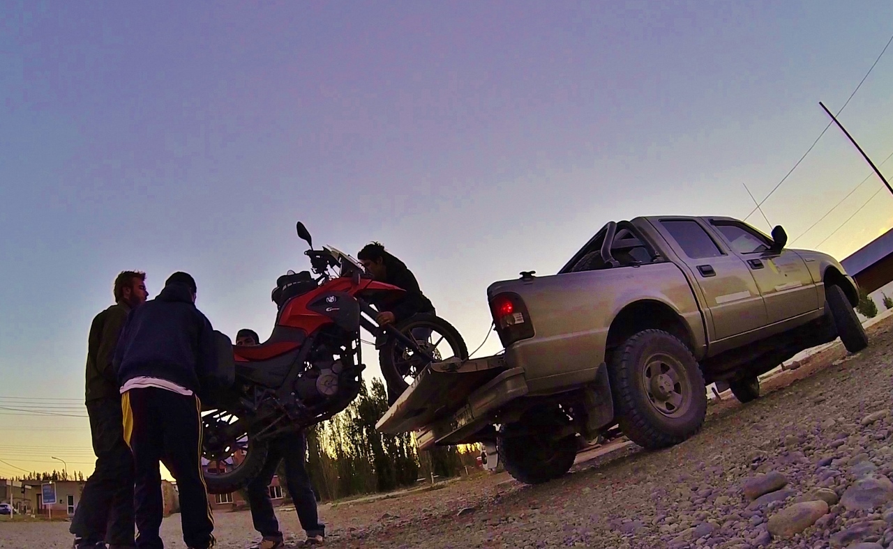 Unloading Big Red in Gobernador Gregores