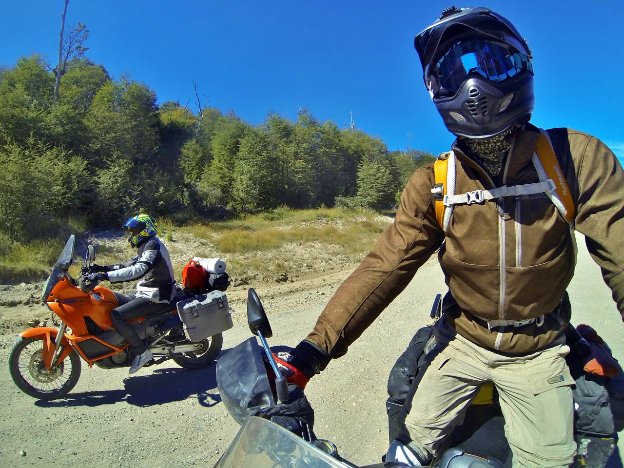 Luca showing me up on his KTM 990