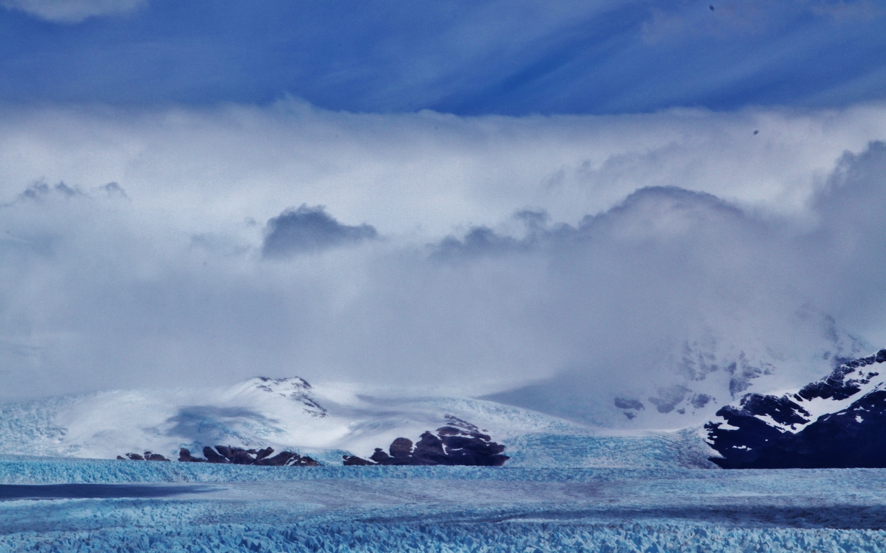 River of ice flowing from the ice field