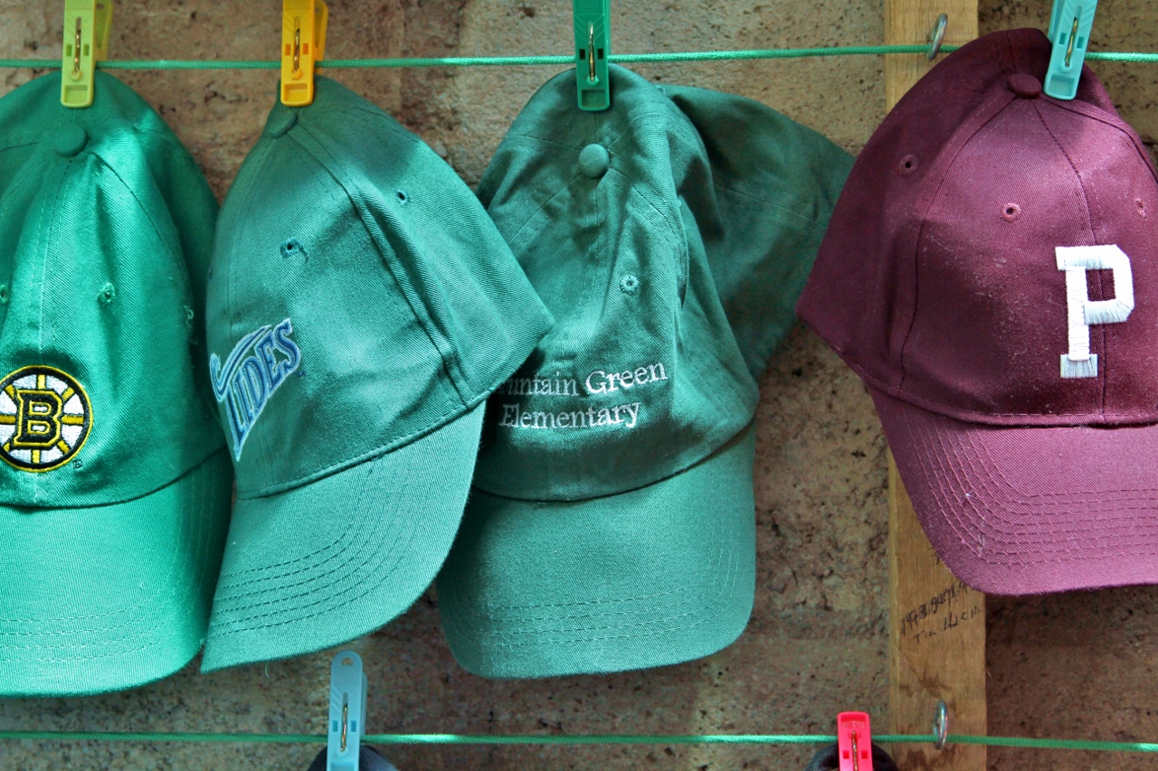 Turns out all the hats were donations from the US and Canada