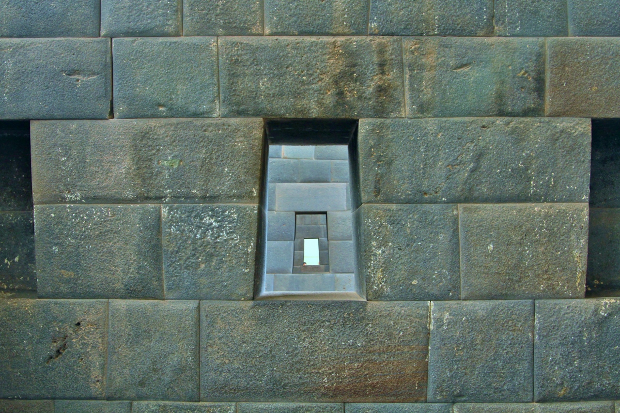 Some of the original Incan-built structure remains inside of the Qorikancha.