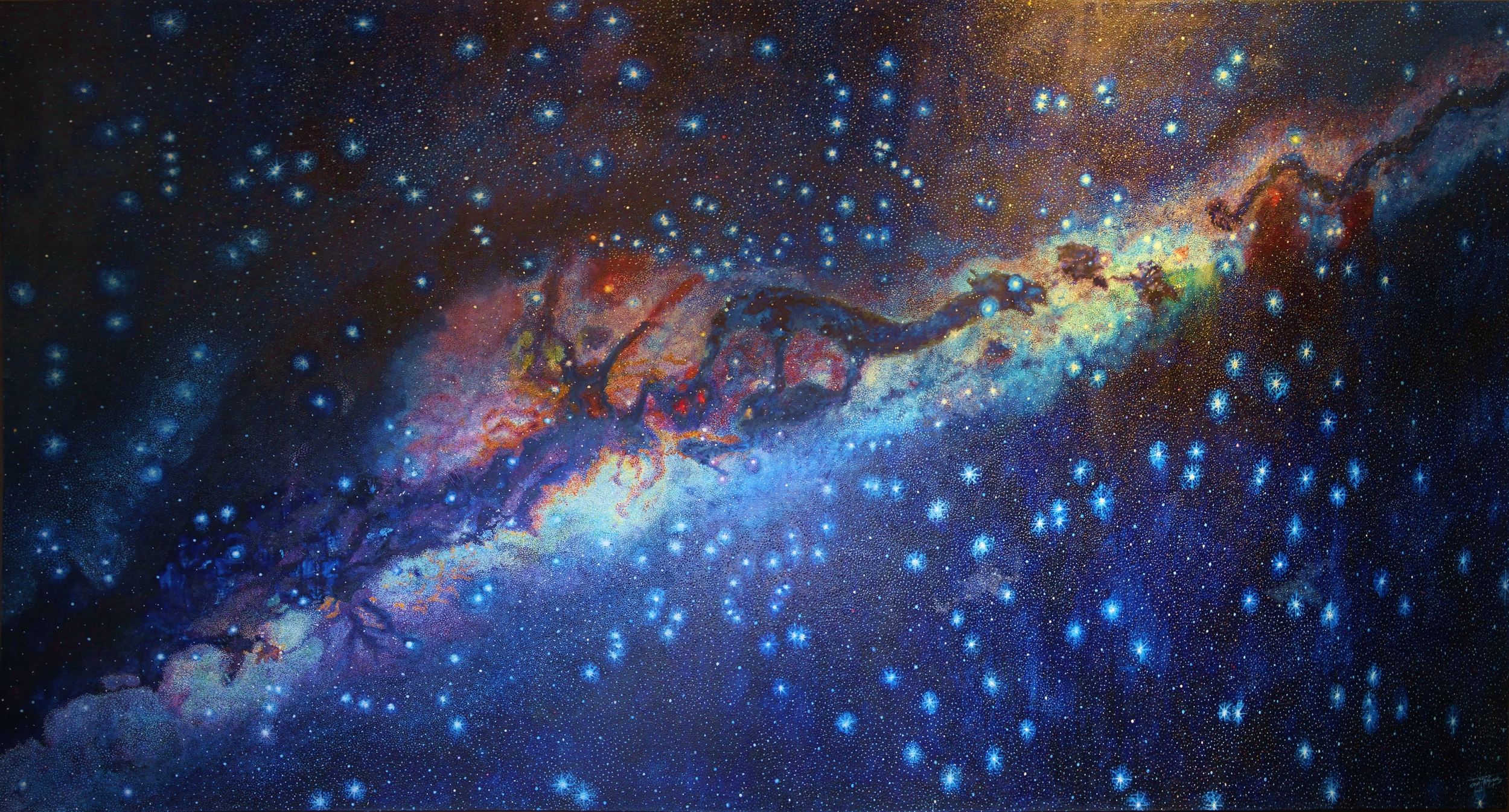 The Inca Milky Way. From left to right, you can see the Shepherd, the Fox, the Baby Llama, the Llama, the Partridge, the Toad, and the Serpent
