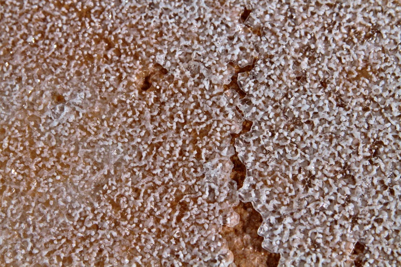 4. The salt crystals condense until the water has completely evaporated