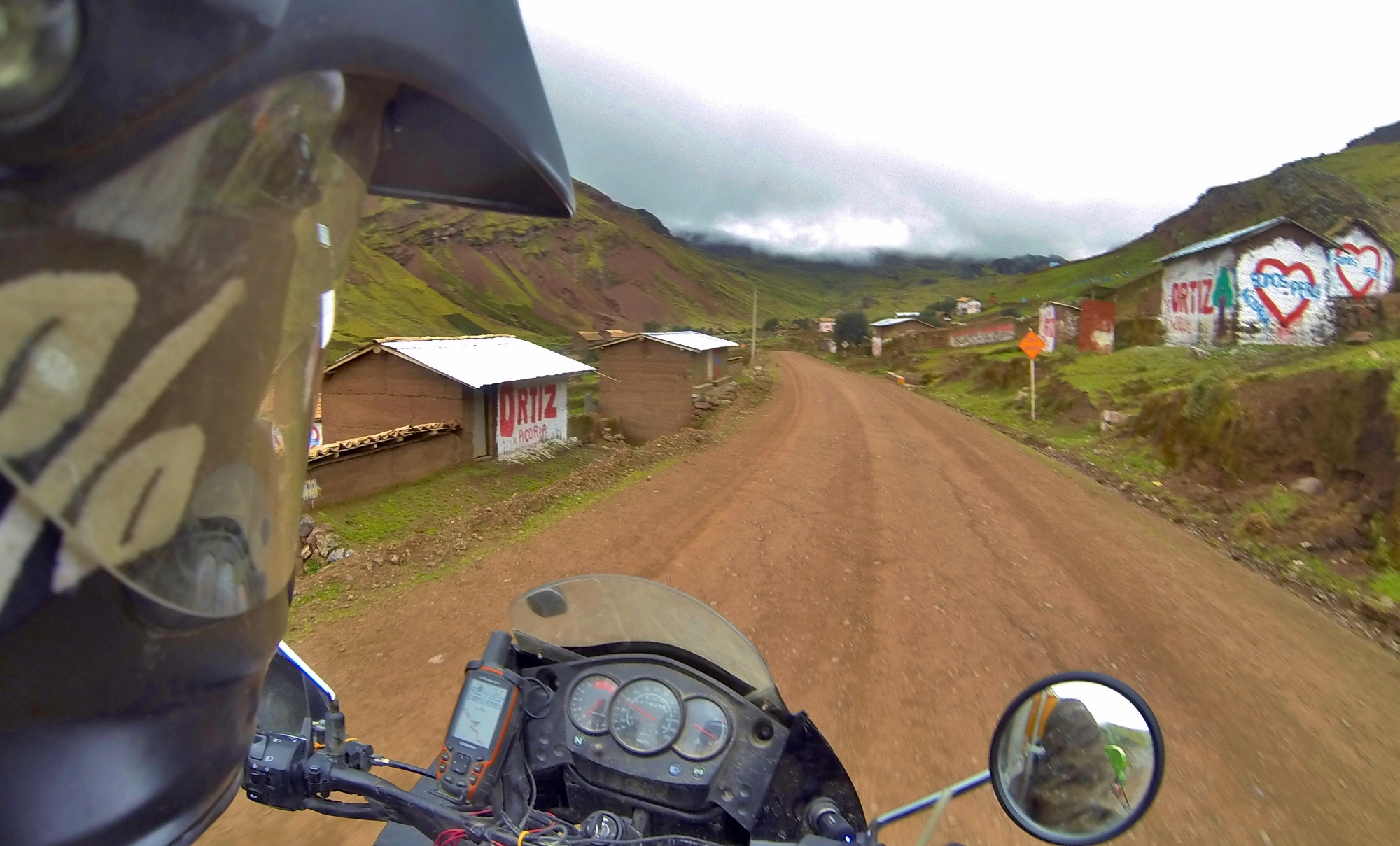 Typical village, northeast of Huancavelica. Lots of political "graffiti" throughout Peru