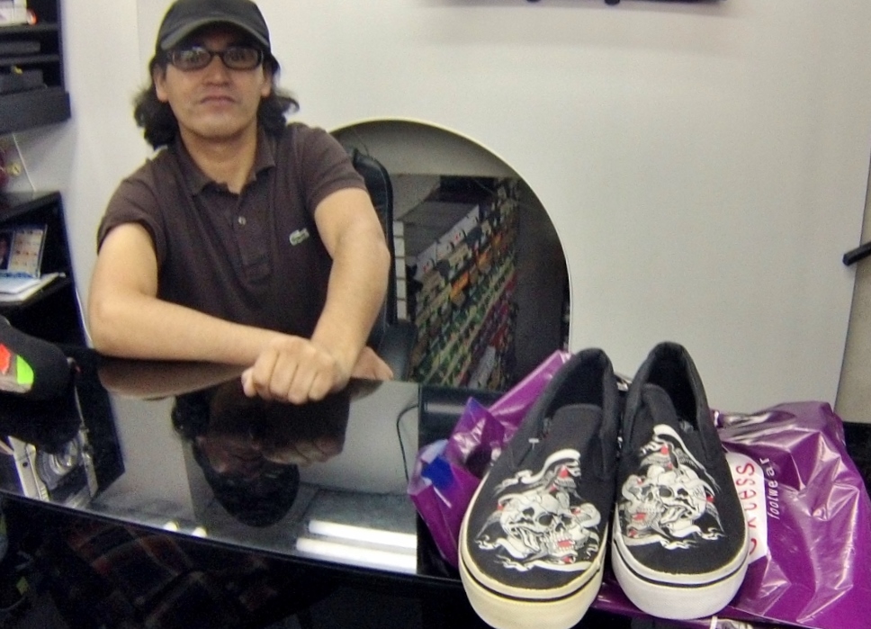 My friend here was quite excited to sell some shoes to an American. I didn't have the heart to tell him what I really thought about the design.