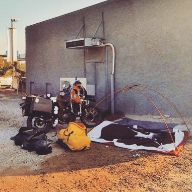 #tbt "Camping behind a gas station in Arica, on the Chile/Perú border". This one goes out to anyone who ever had to rough it while out on the road and knows that real international travel isn't always as glamorous as our instagram accounts make it seem. Thanks as always to #Kawasaki, the #REI Half-Dome, and #Ortlieb for keeping me safe, dry, and comfy even in the most questionable campsites.