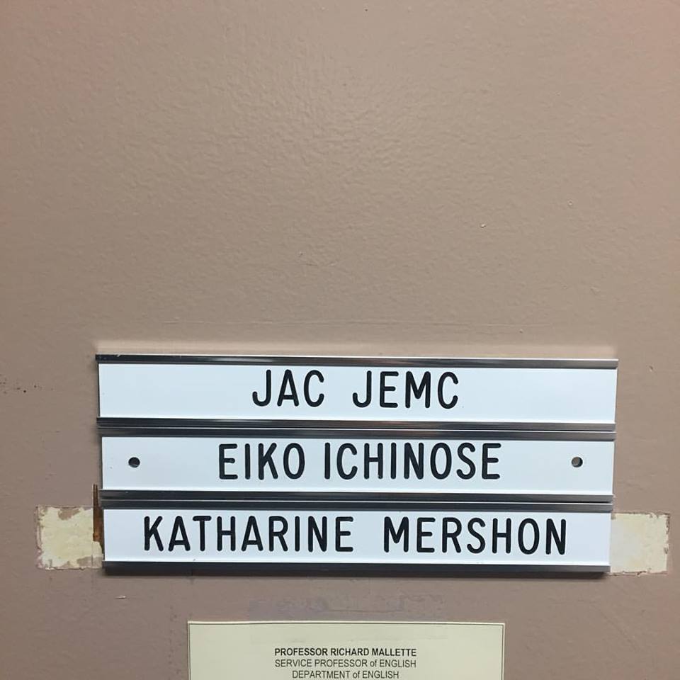 Today I found my name engraved in plastic on my office door at Lake Forest and it made me very happy. 