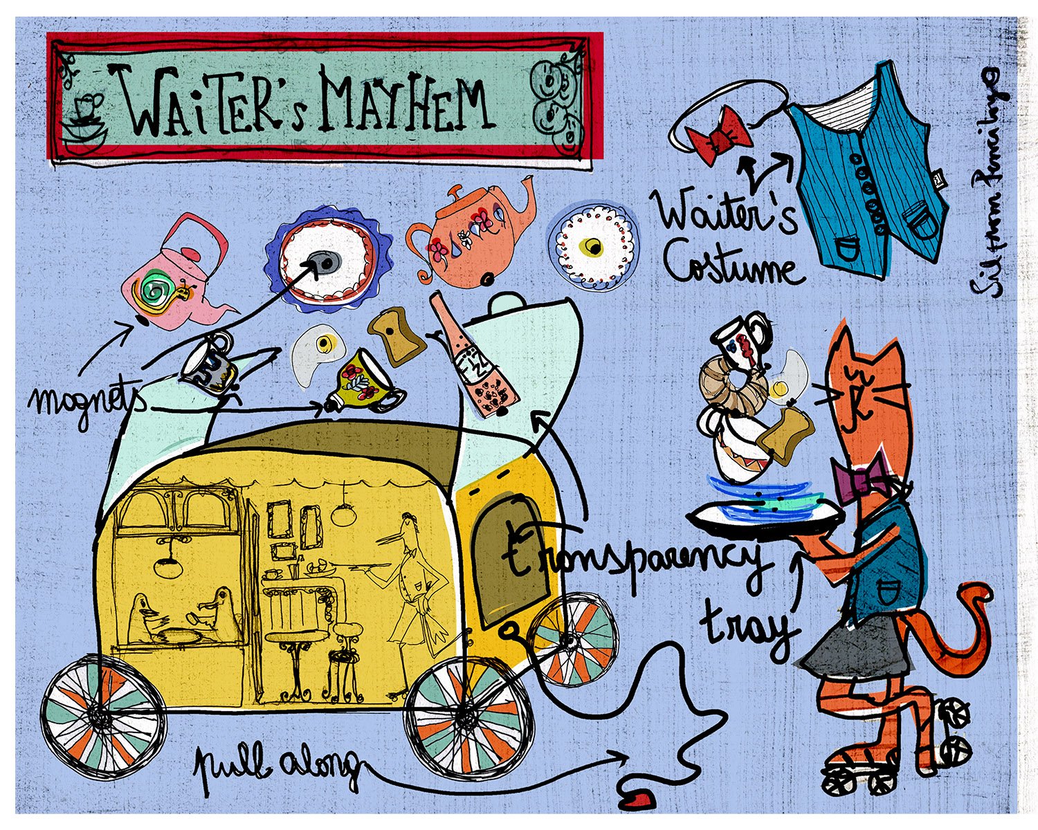 Toys pitch. "Waiter's Mayhem".