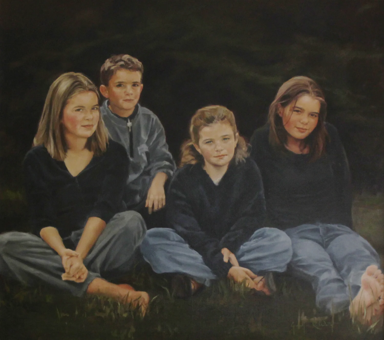 The Edward's Family, 46 x 40, Oil on linen, 1999
