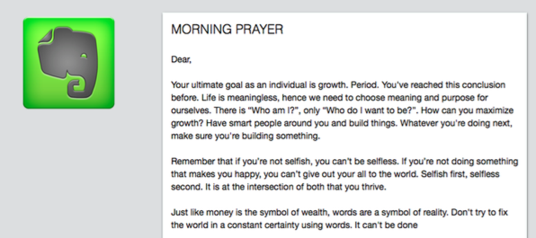 My Evernote Morning Prayer