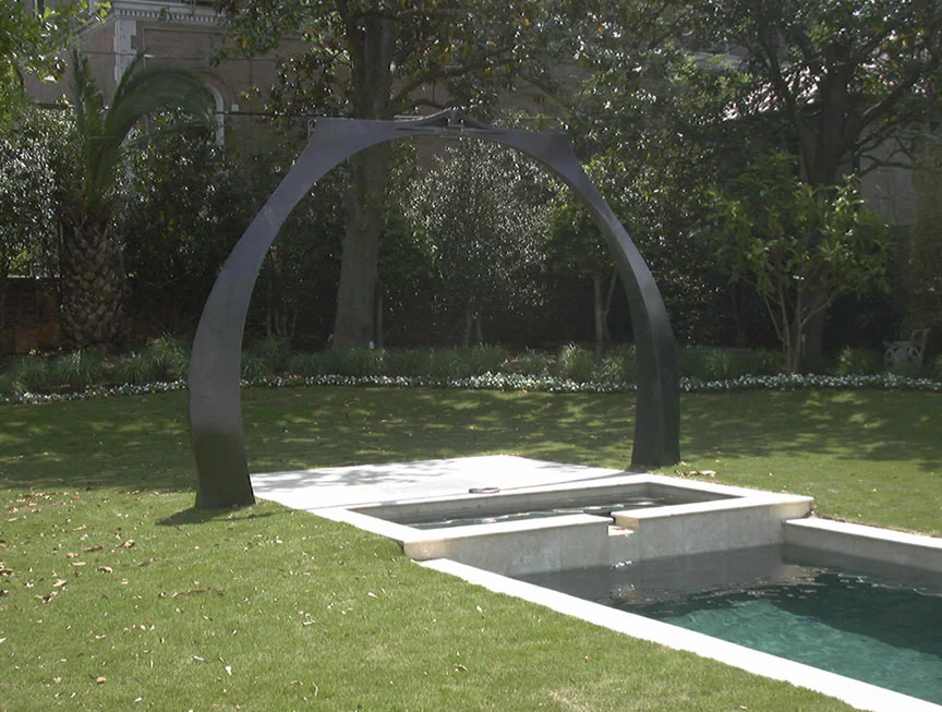 commissioned fountain, clear powder coated mild steel, 2001