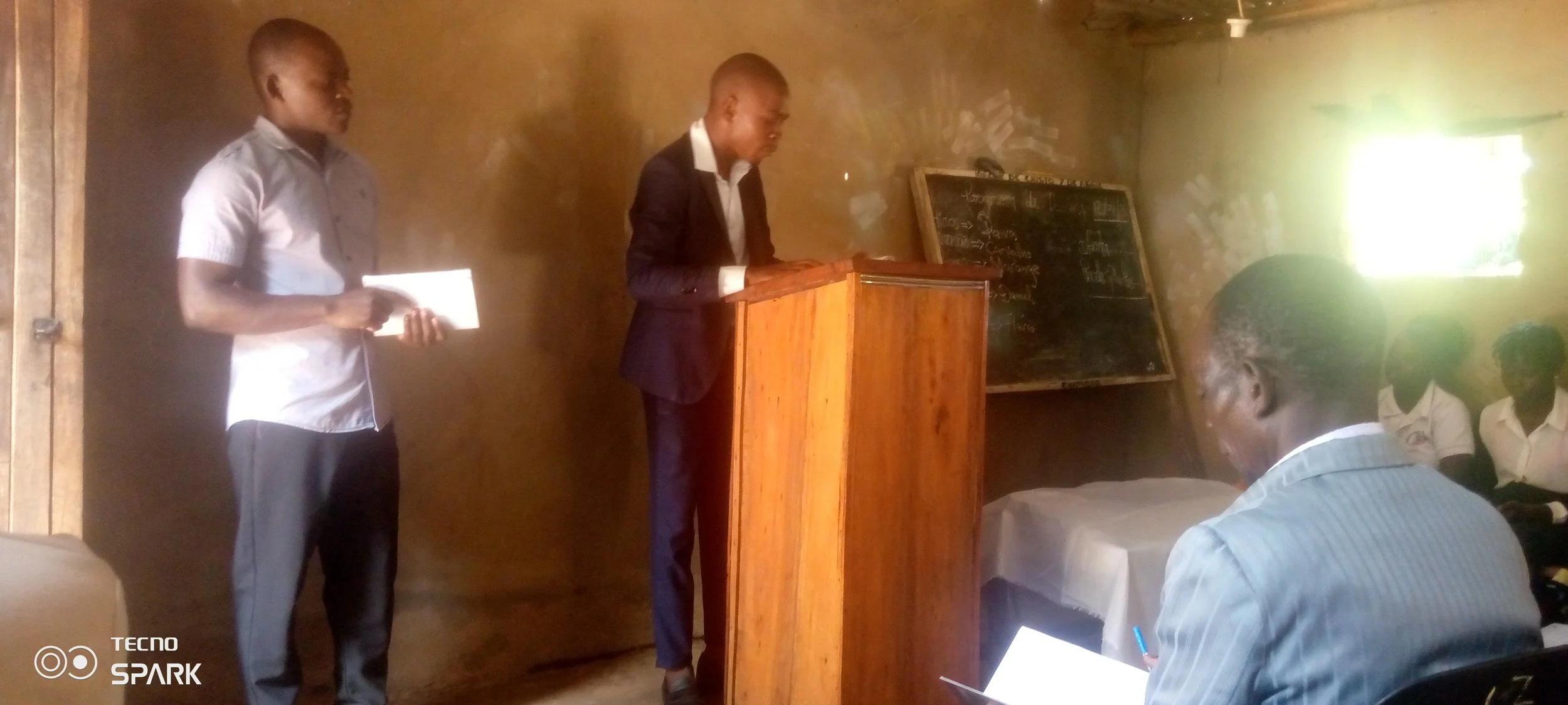 One of the IBBVM student presiding on the Lord's Supper in Chimoio.jpg