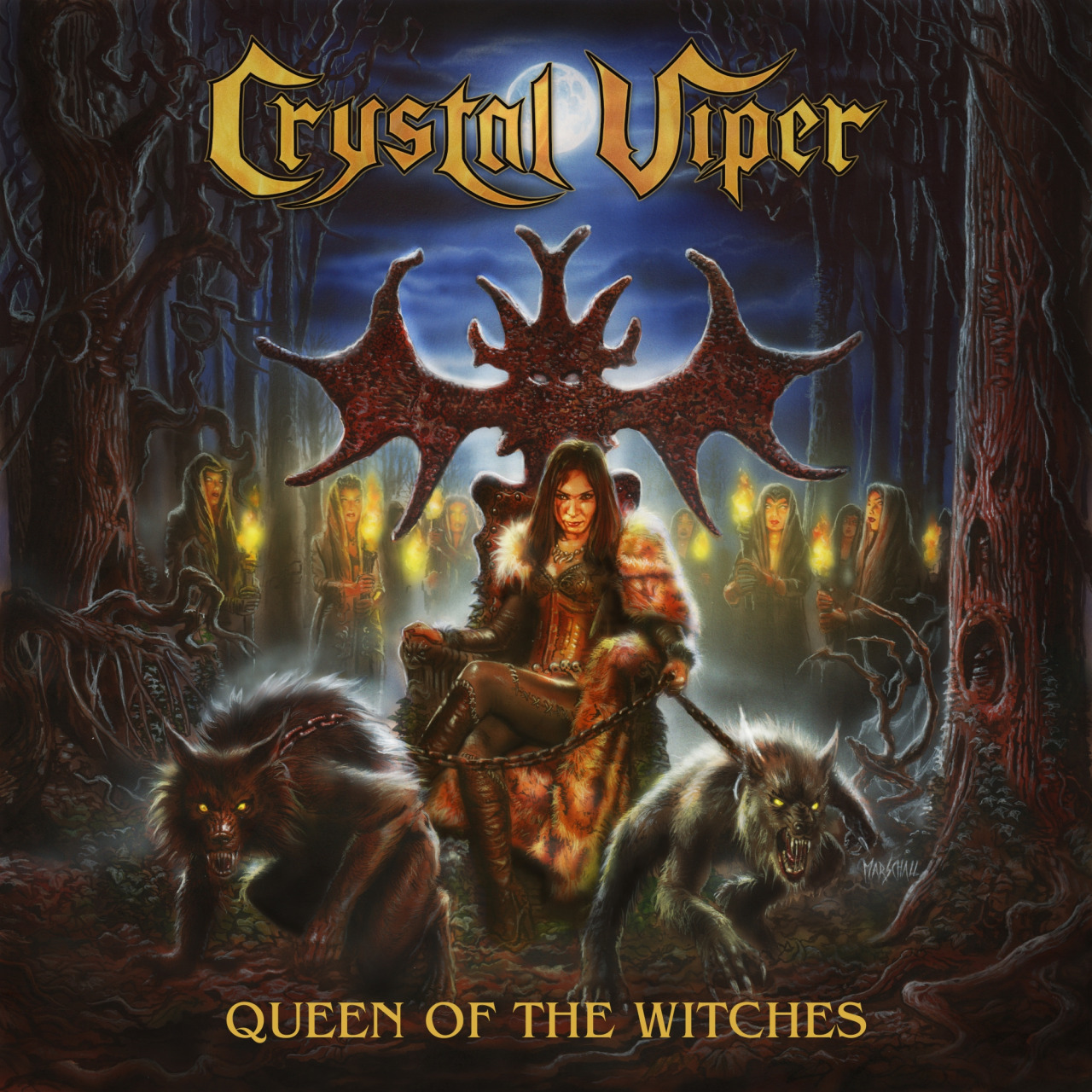 "...The band invited several special guests to take part in the recordings. The MANOWAR co-founder and guitar hero Ross The Boss , and no less legendary Jeff Dunn (aka Mantas ) of VENOM / VENOM INC ., will appear with guitar solos in two of the songs. ... in one of the songs we will hear a duet of Marta Gabriel and Steve Bettney , vocalist of the NWOBHM cult heroes SARACEN ." The album will be called "Queen of the Witches" and will be released February 17, 2017 via Afm Records .