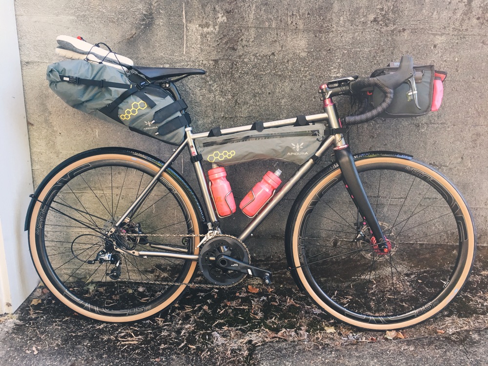 All packed up and loaded on the bike