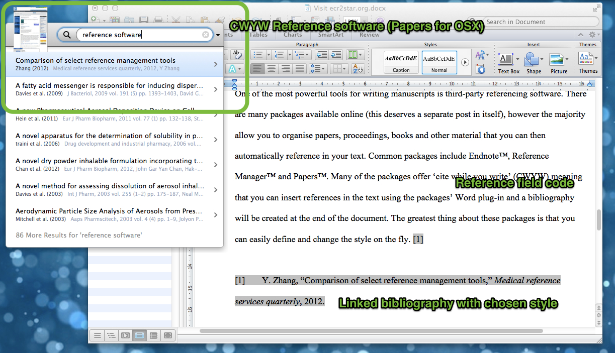 Using reference software with MS Word