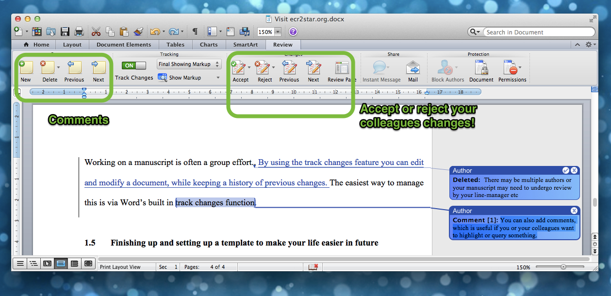 Using Track Changes in MS Word