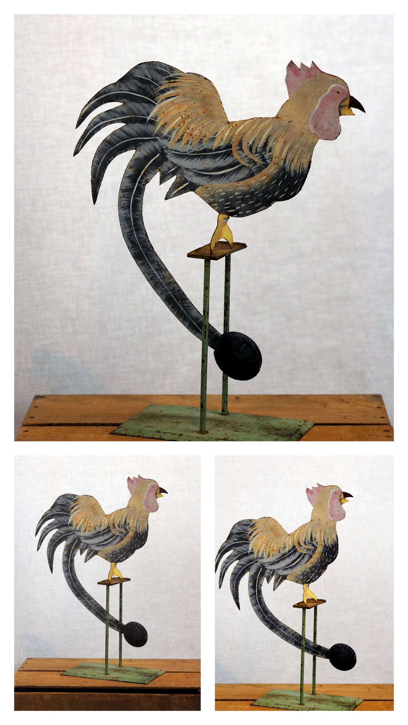 Antique Swinging Metal Rooster