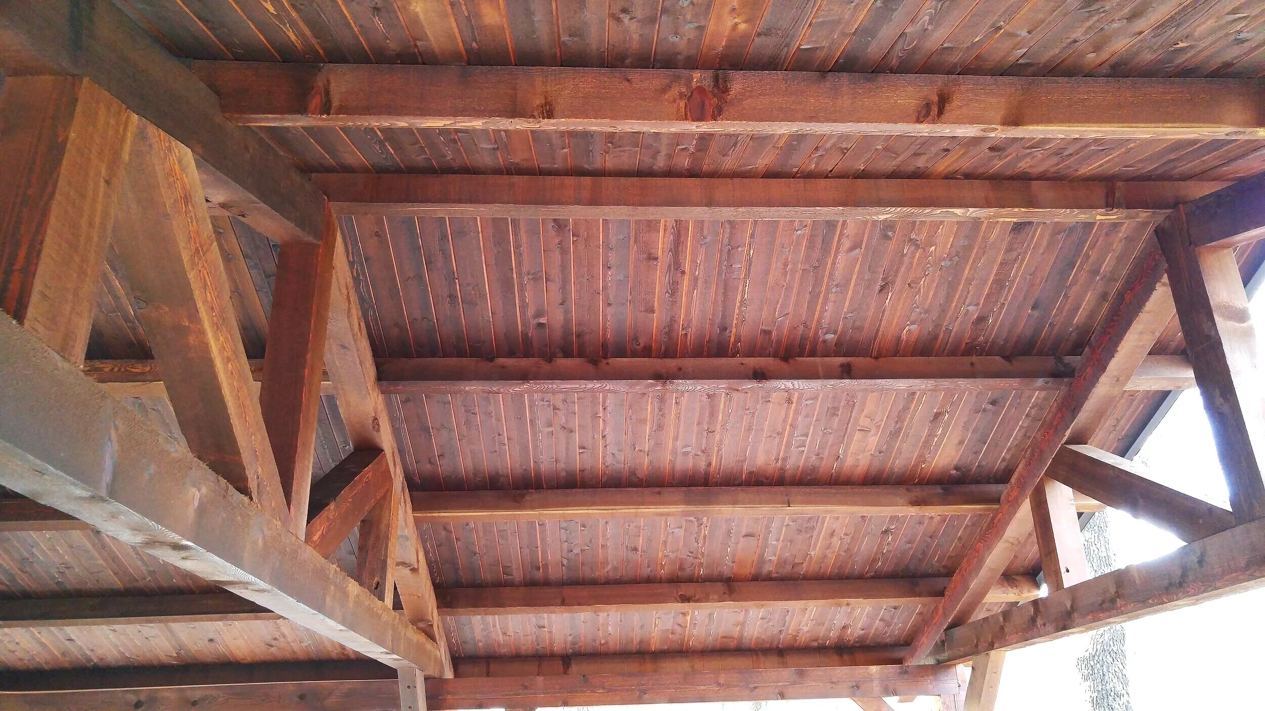 Tongue and Groove Ceiling in Cedar Pavilion Pilot Point Texas