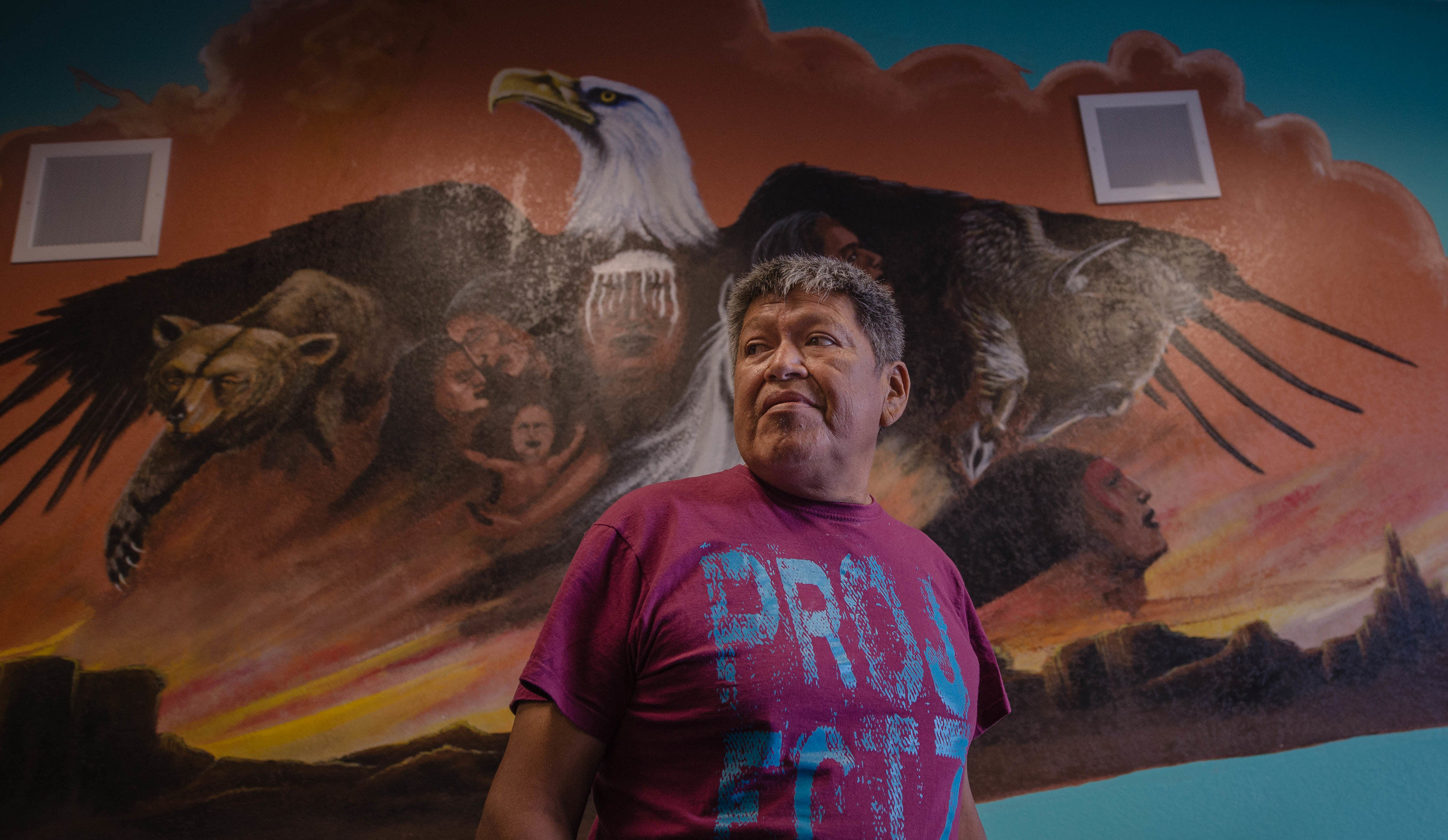 Gordon Yawakia, a prevention coordinator at the Albuquerque Indian Center, said both weekend murder victims, Allison Gorman and Kee Thompson, were clients and artists. Gorman was said to be a cousin of the late Navajo artist R.C. Gorman. (Roberto E. Rosales/Albuquerque Journal)