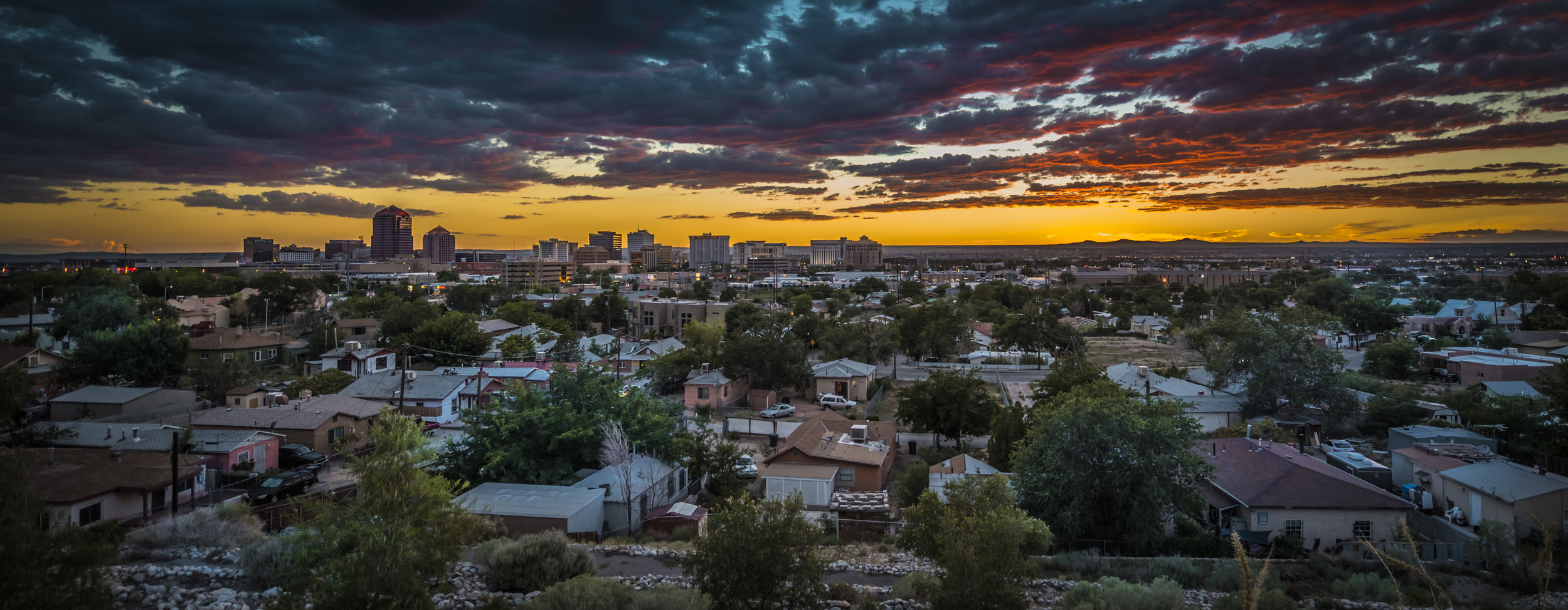 Albuquerque during sunset looking West