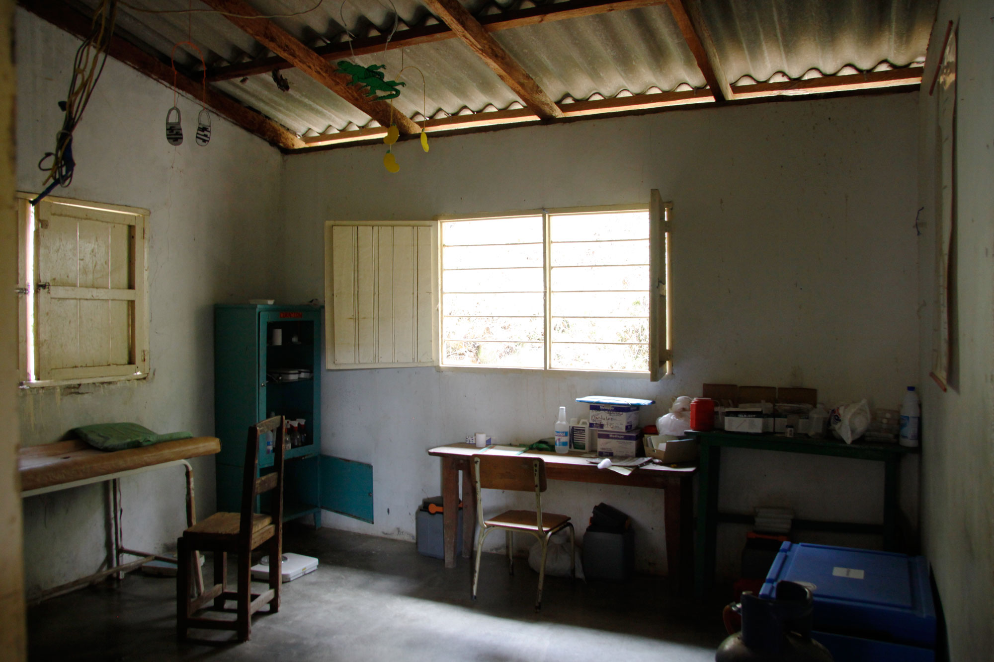 Inside the Health House at Donachui, July 2014