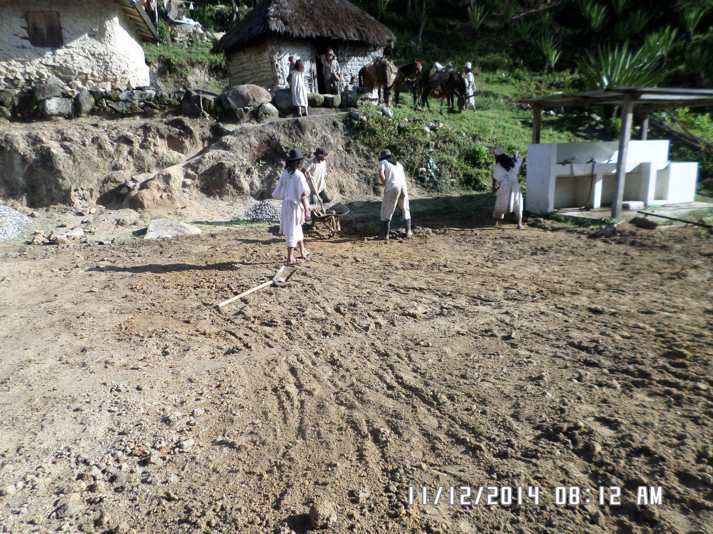 Cleaning the ground where the school is to be built