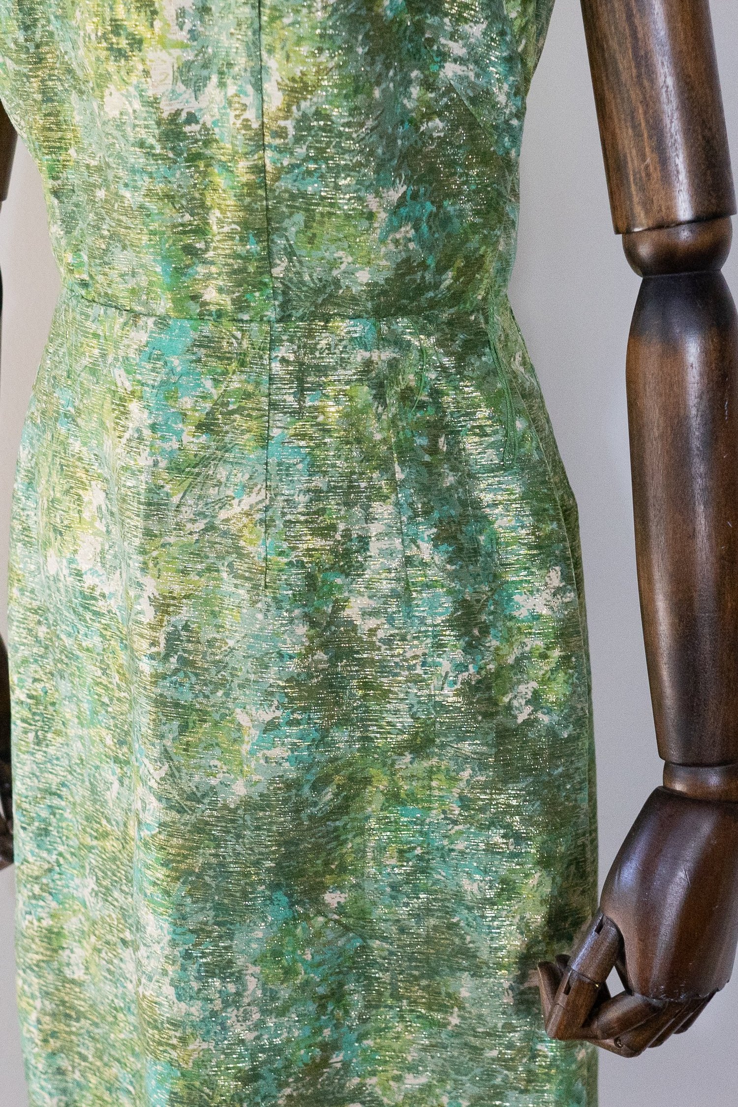 vintage 1960s green metallic brocade sheath dress Inherited vintage 1960s green metallic brocade sheath dress Inherited