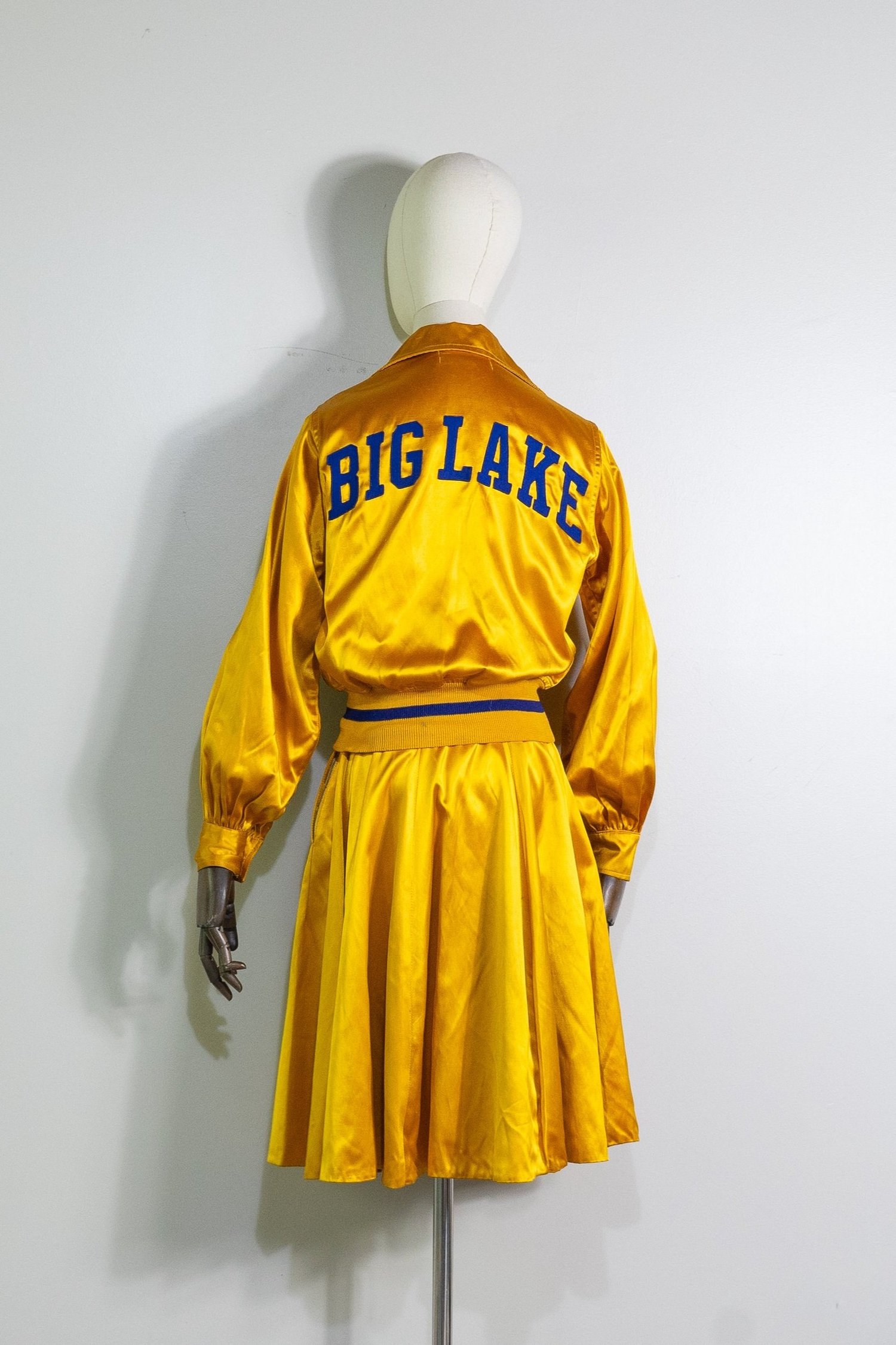 vintage 1930s 1940s Lowe & Campbell satin jacket and skirt uniform 