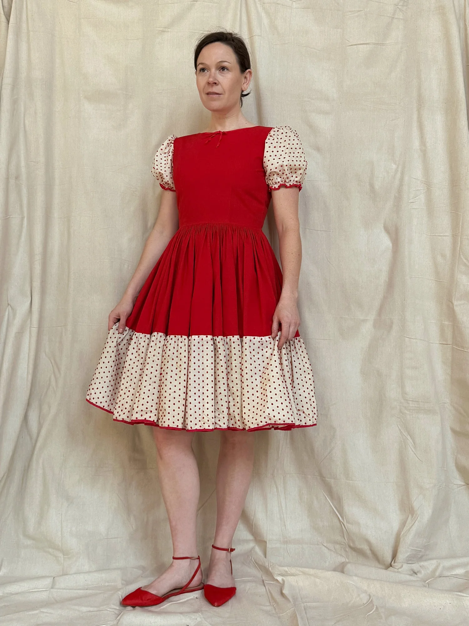 green emerald velvet dress 50s 60s PINK FLORAL CALIFORNIA COTTON FIT AND FLARE SUMMER DRESS