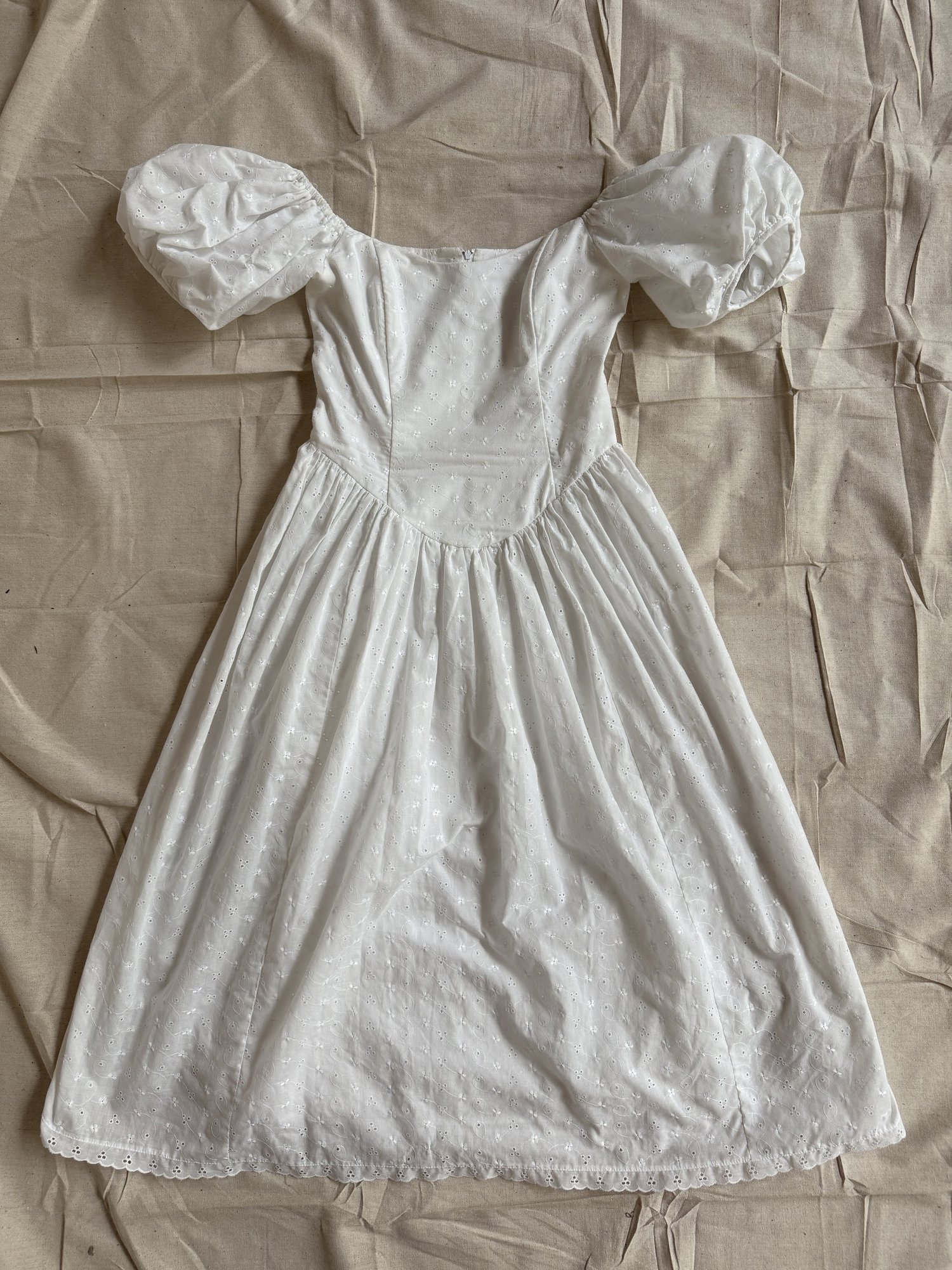 vintage 90s romantic white eyelet dress  Inherited