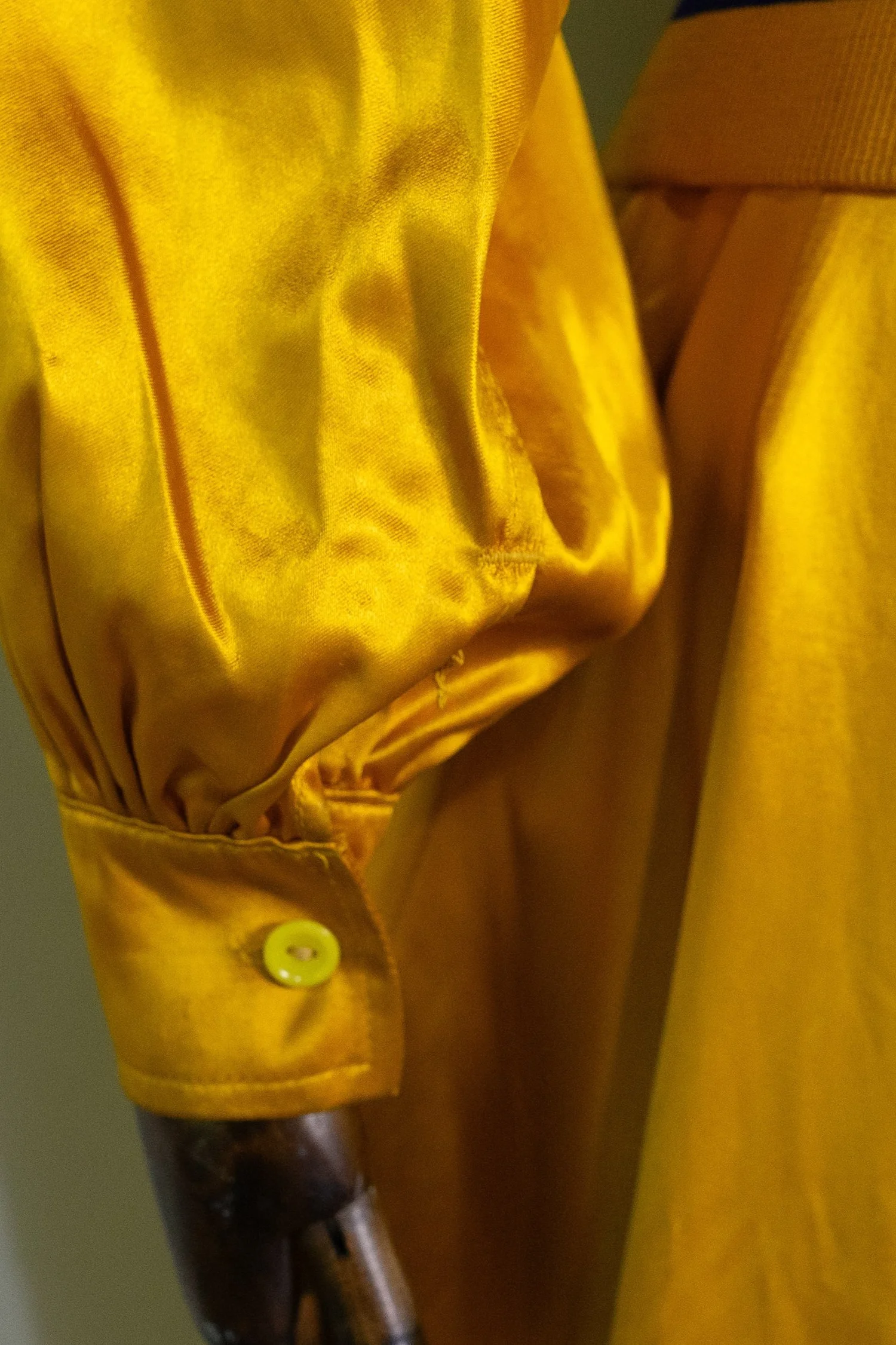 vintage 1930s 1940s Lowe & Campbell satin jacket and skirt uniform 
