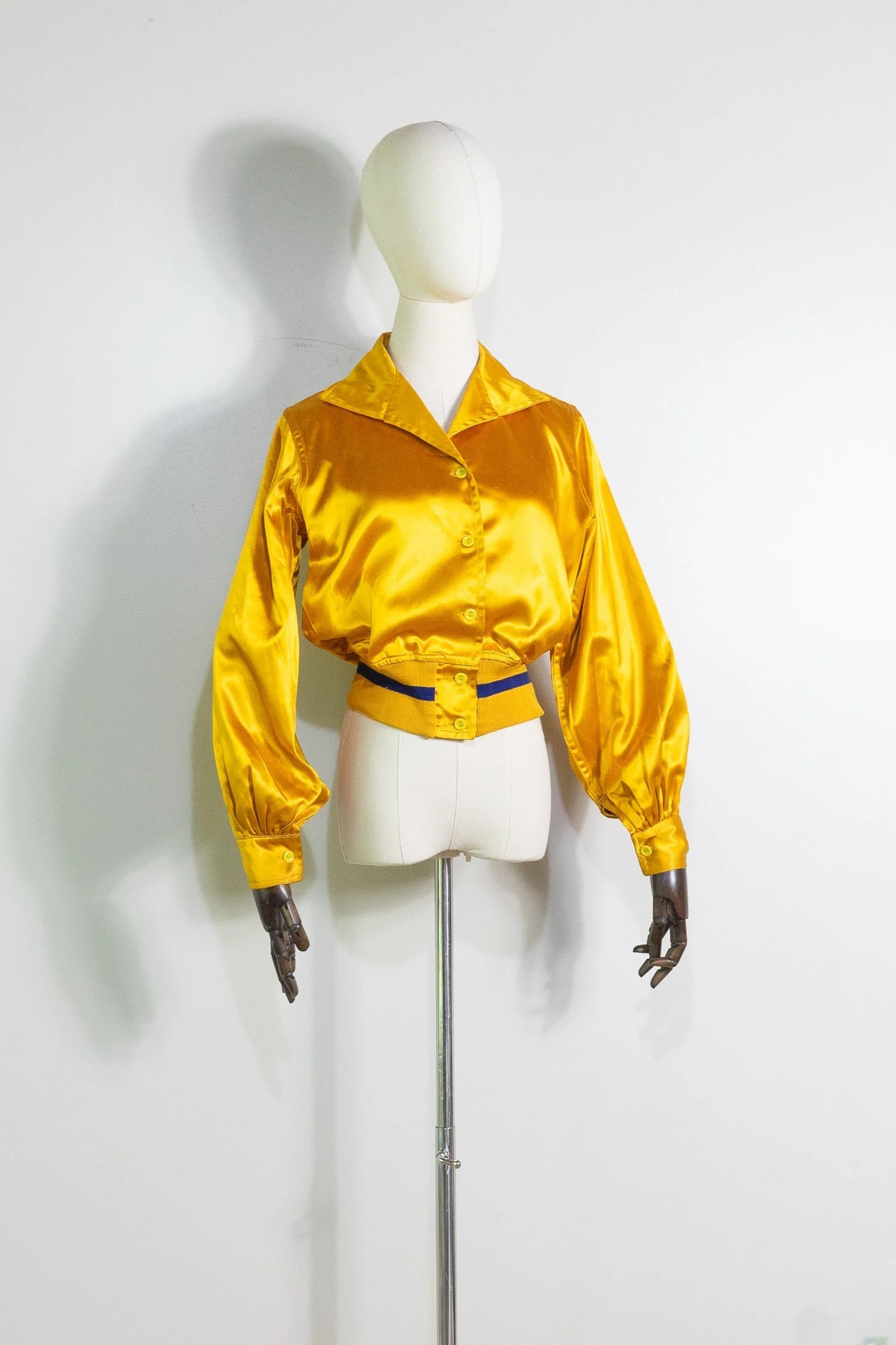 vintage 1930s 1940s Lowe & Campbell satin jacket and skirt uniform 