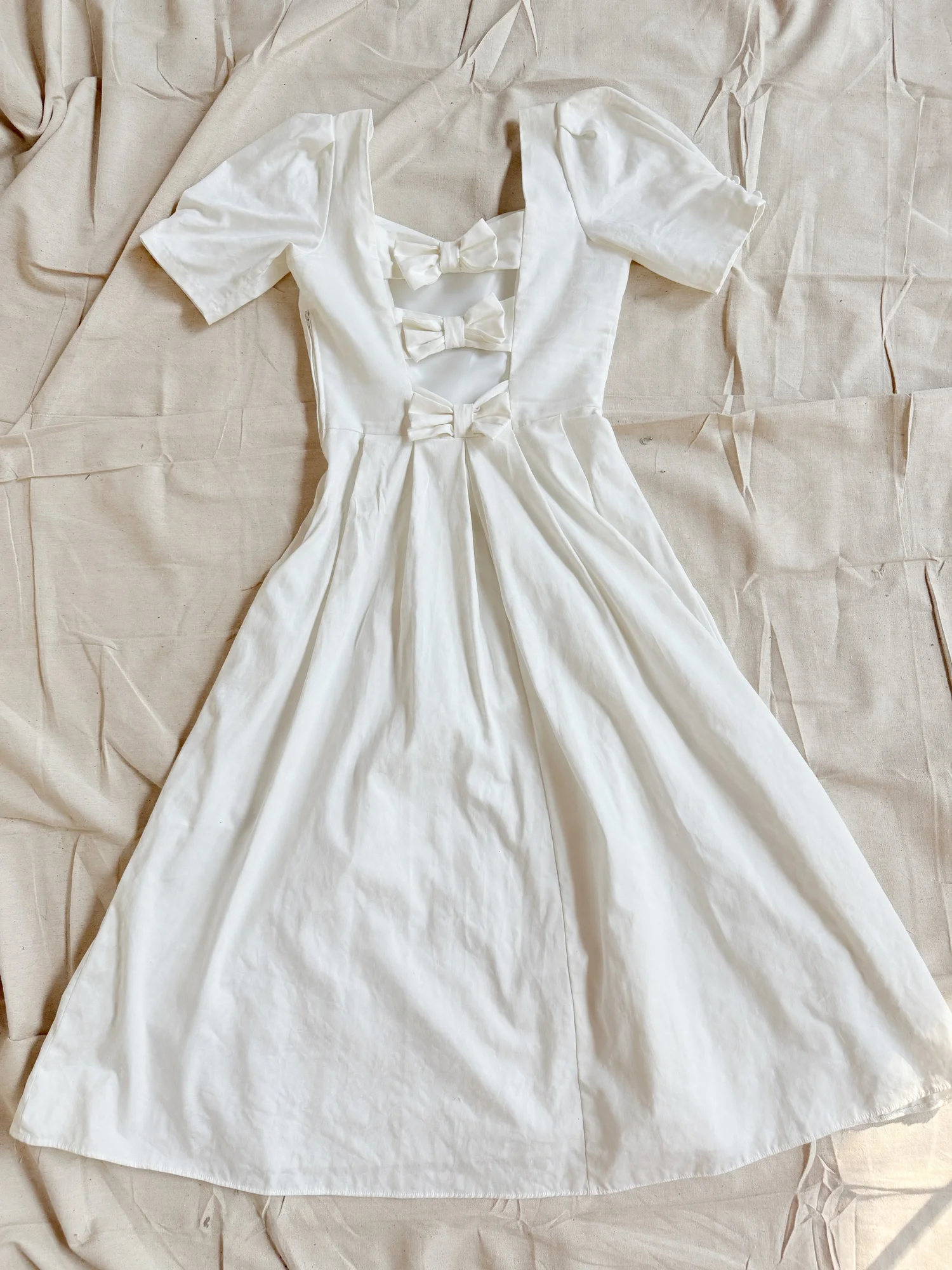 1990s Laura Ashley British country white day dress  Inherited