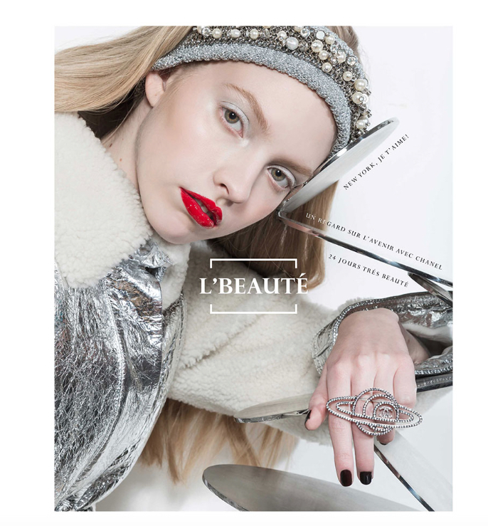 Esculturas en sesión de fotos de L´Beauté + Chanel moda, maquillaje y accesorios (Copy)