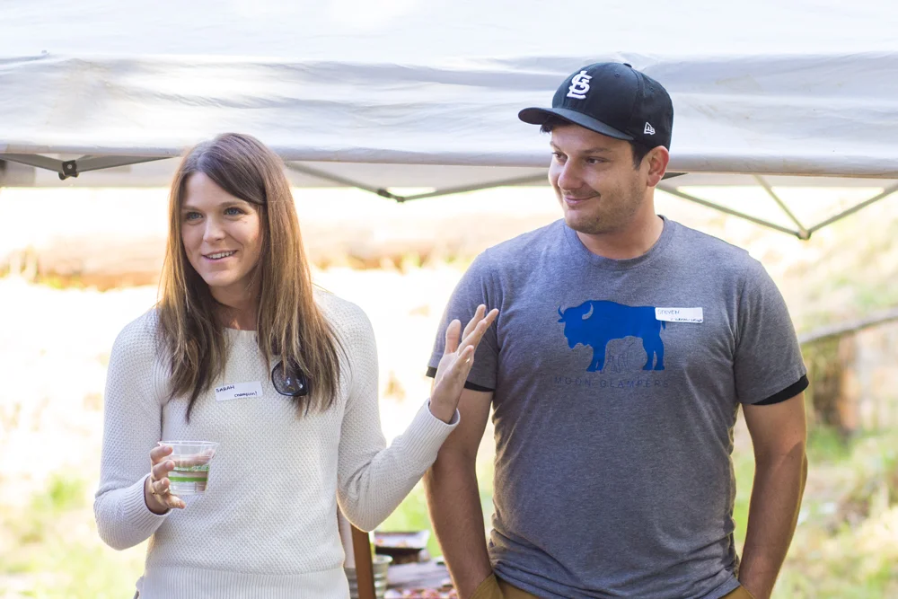 Steven (right) and his wife Sarah, at a recent farm tour at our client Fiesta Farm in Watsonville. 