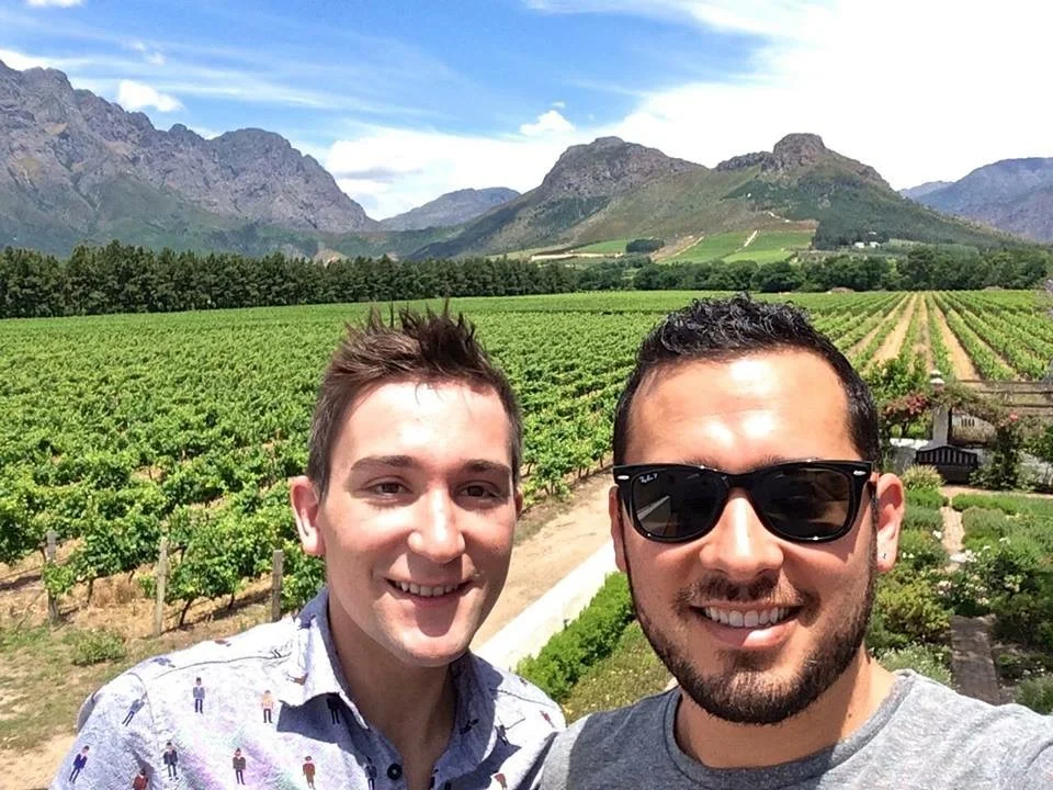 Tony (right) with his fiance Gabriel. They are getting married in Iceland next year