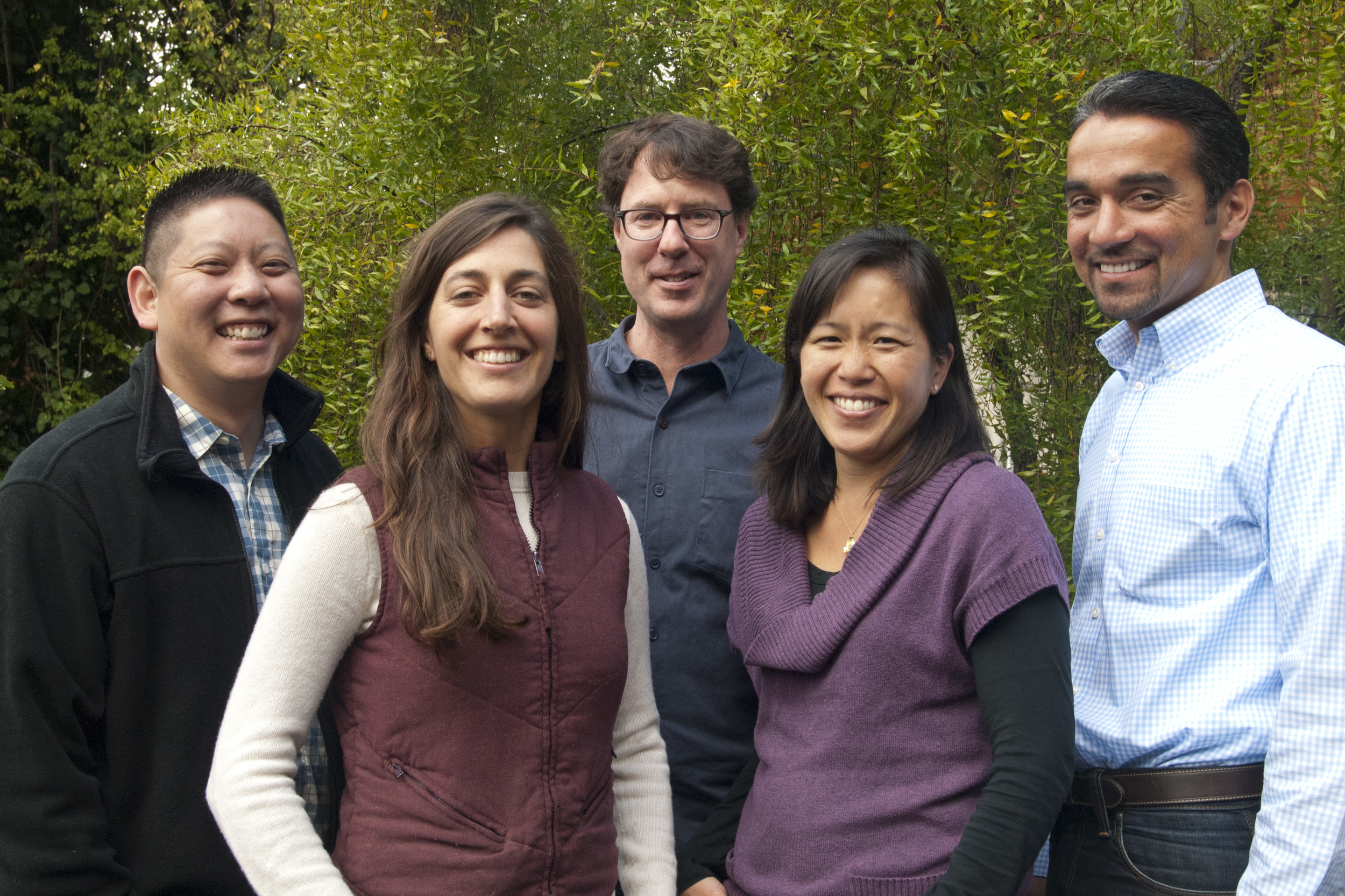 L-R: Anthony Chang (Founder and Executive Director), Paige Phinney (Associate Director), Thomas Nelson (joinining us in January as Farm Business Advisor), Pei-Yee Woo (Associate Director) and David Mancera (Farm Business Advisor)