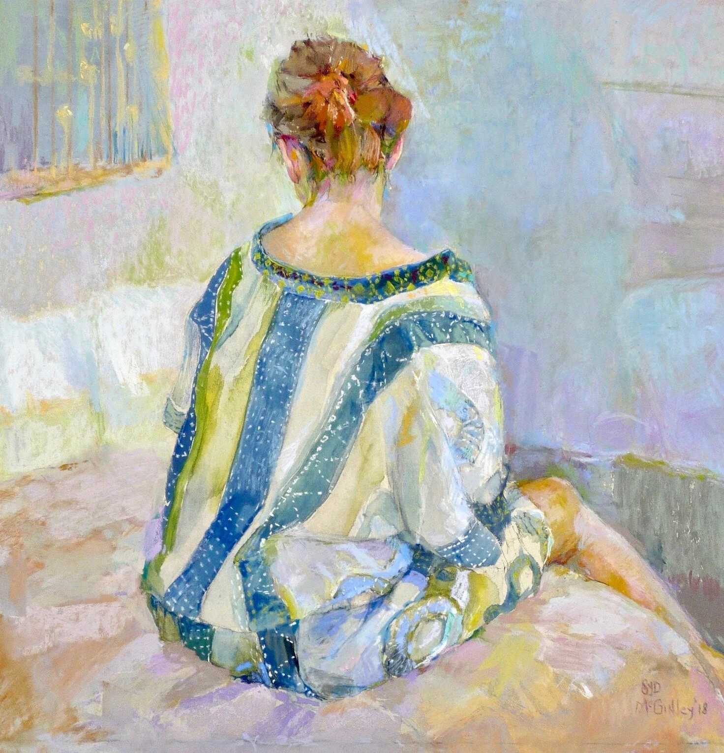 "Julia/Blue & White Robe"