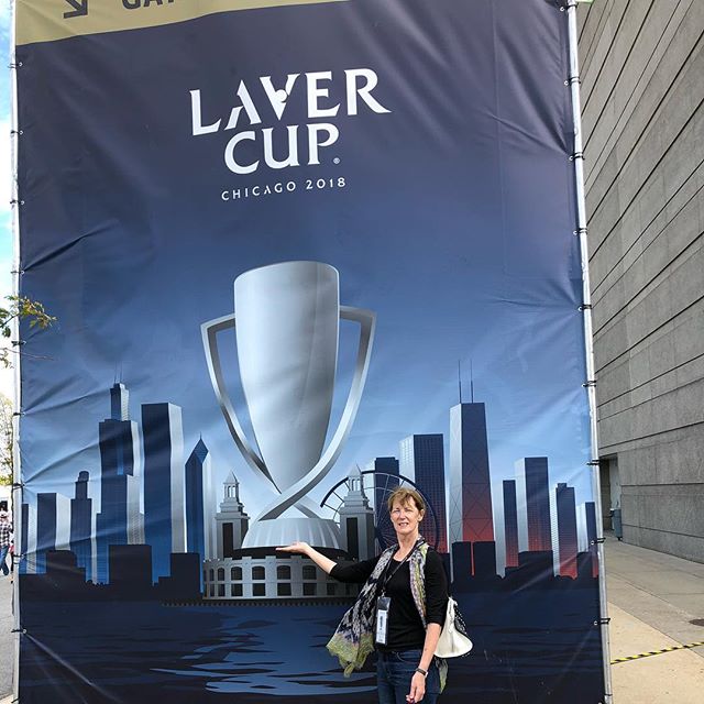 In Chicago for the Laver Cup! Dana has been planning this for a year! #tennisRules #federerfans