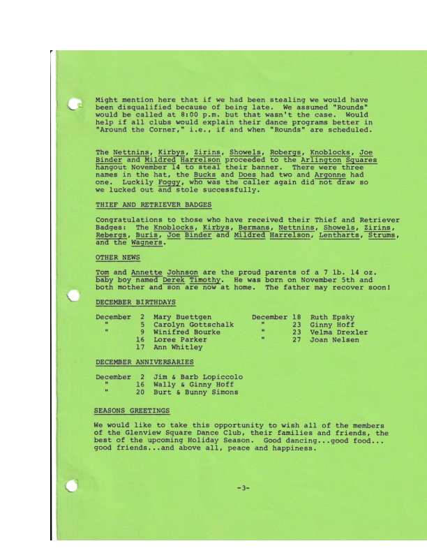 December 1975 Glenview Banner Newsletter Page 3