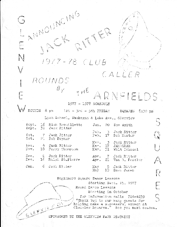 1977-1978 Dance Schedule