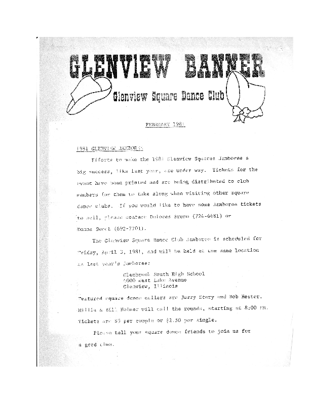 Glenview Banner February 1981 Page 1
