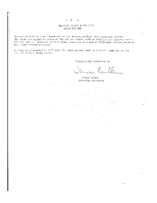 Board Meeting Minutes May 1989 Page 3