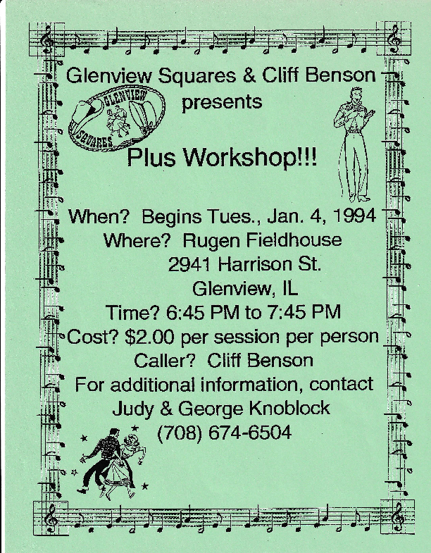 Flyer for Plus Workshop January 1994