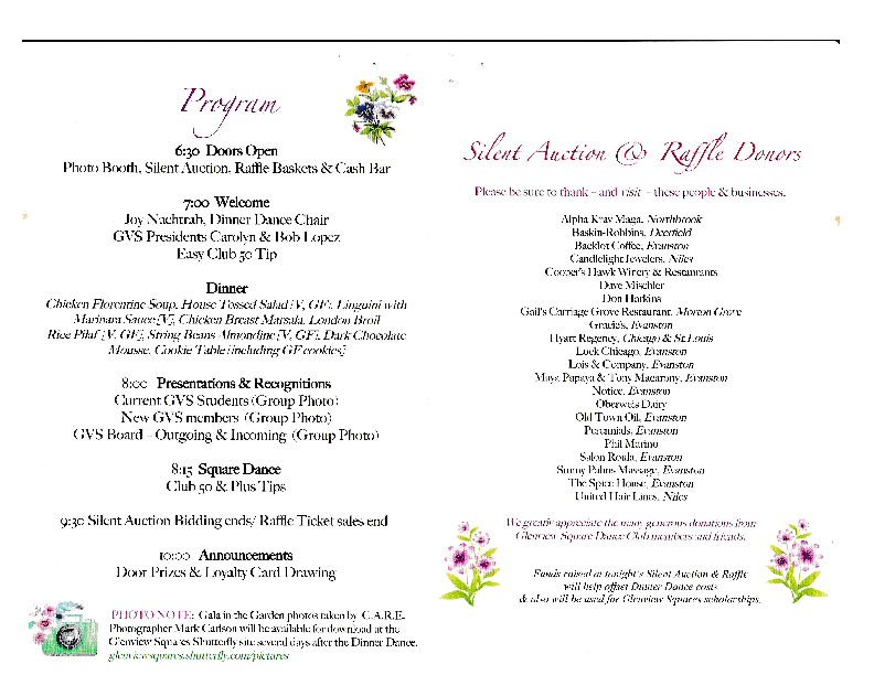 Gala in the Garden Program May 18, 2018 Page 2