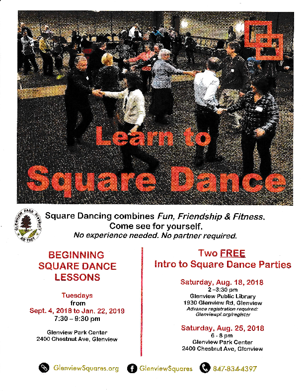 Learn to Square Dance Flyer Fall, 2018