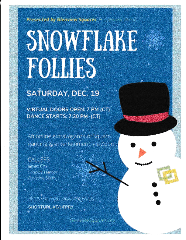 On-Line Flyer promoting Virtual Snowflake Follies Dance